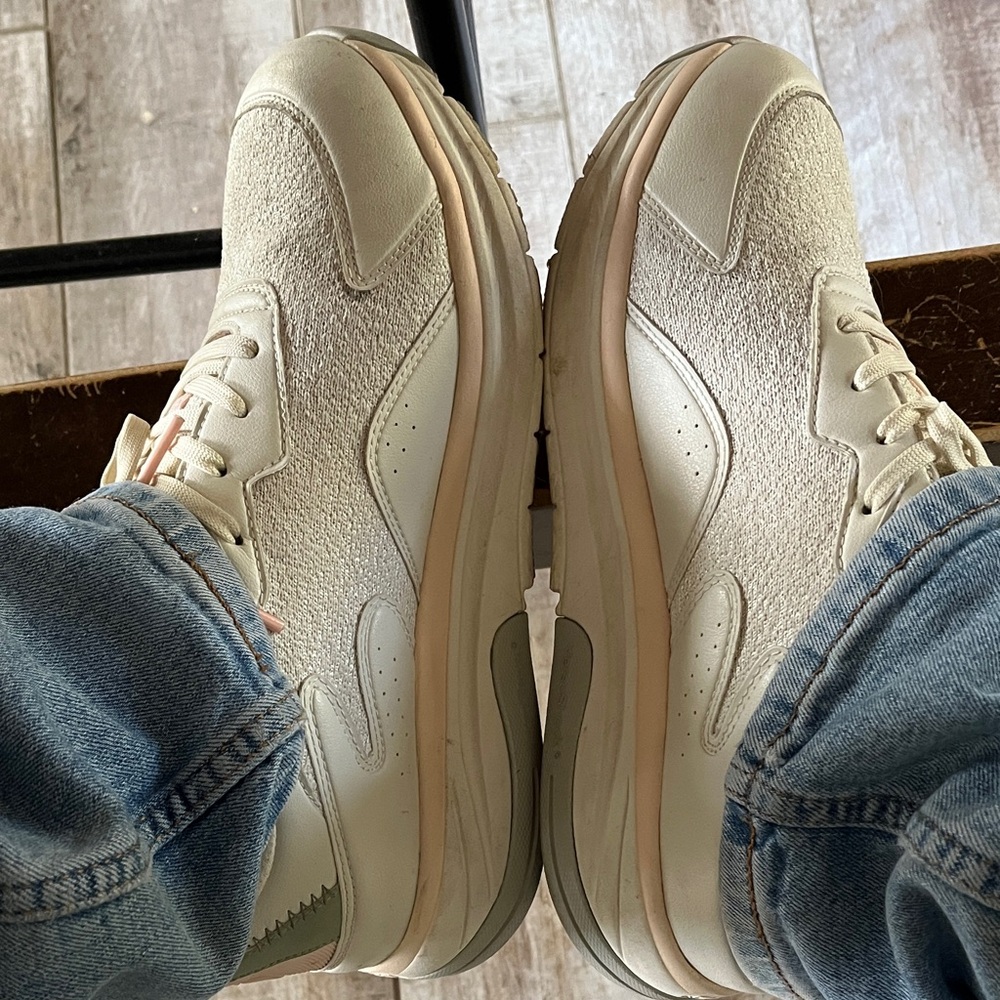 Gdefy Men or Women Cream Athletic Sneakers